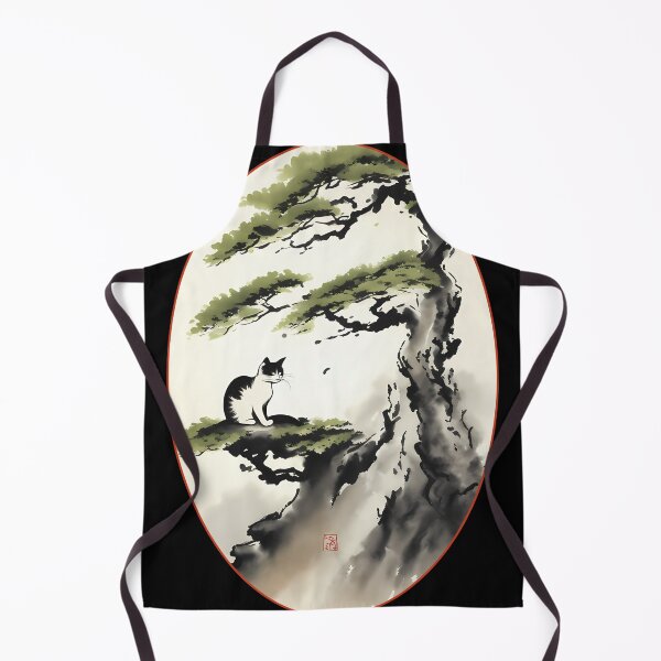 Item preview, Cat bonsai - Bonsai Kitty Zen Garden - Oval Frame with Red Border designed and sold by Mechanical-Artt.