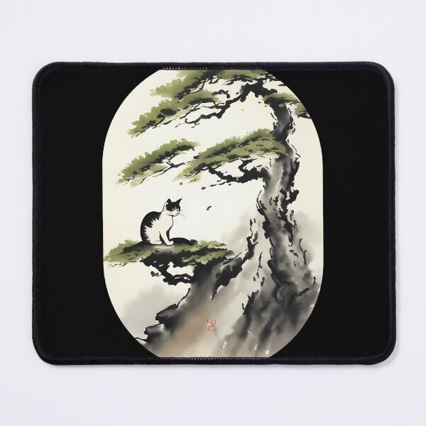 Item preview, Cat bonsai - Bonsai Kitty Zen Garden - Simple Round Corner Rectangle Frame designed and sold by Mechanical-Artt.