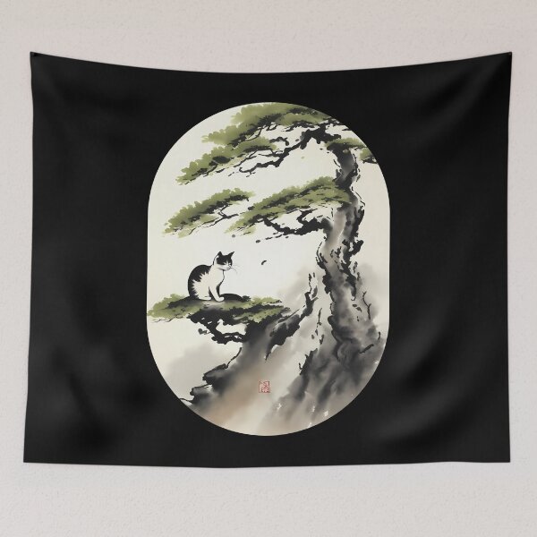 Item preview, Cat bonsai - Bonsai Kitty Zen Garden - Simple Round Corner Rectangle Frame designed and sold by Mechanical-Artt.
