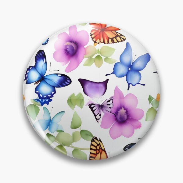 Item preview, butterfly with watercolor flowers designed and sold by Nada2446.