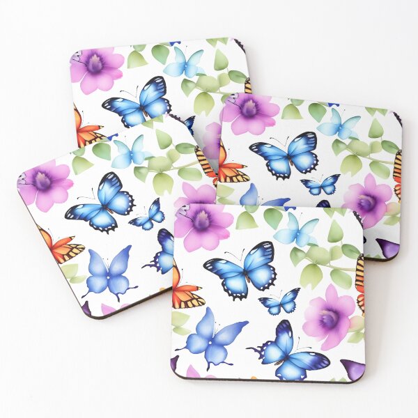 Item preview, butterfly with watercolor flowers designed and sold by Nada2446.