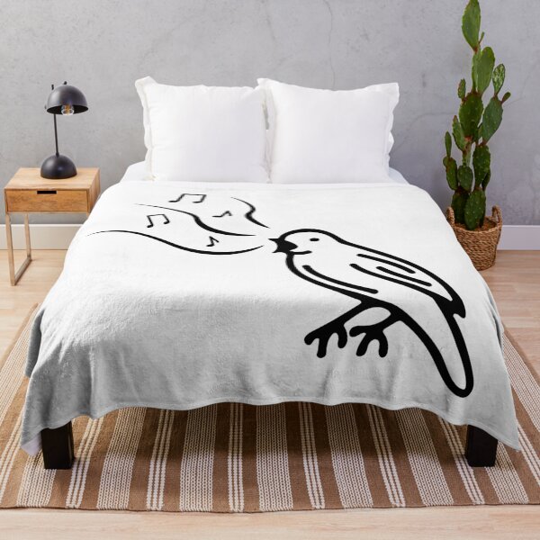 Item preview, Bird nightingale monochrome illustration designed and sold by OM-lova.