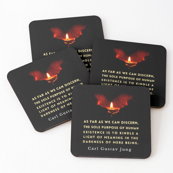 Item preview, Carl Jung quote: As far as we can discern, the sole purpose of human existence is to kindle a light in the darkness of mere being. designed and sold by artbleed.