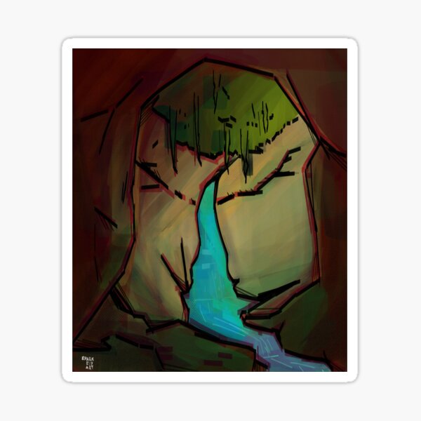 Waterfall in a Cave Sticker