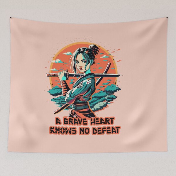 Item preview, Brave female samurai warrior with katana designed and sold by LookByLau.