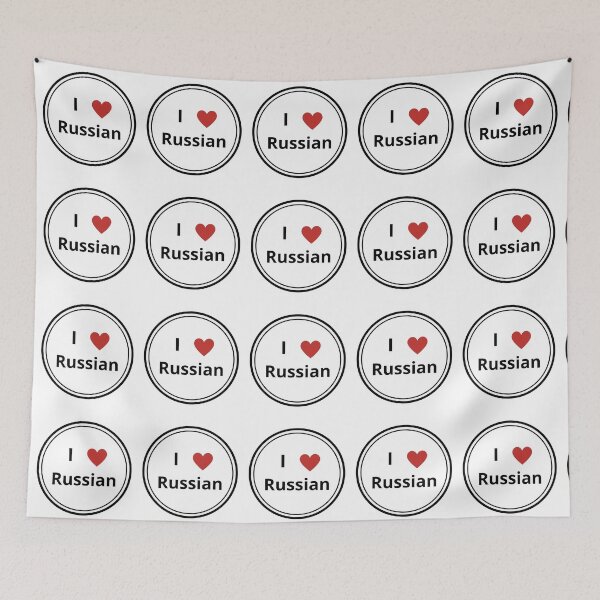 Item preview, Black and white circle of i love russian designed and sold by language-des.