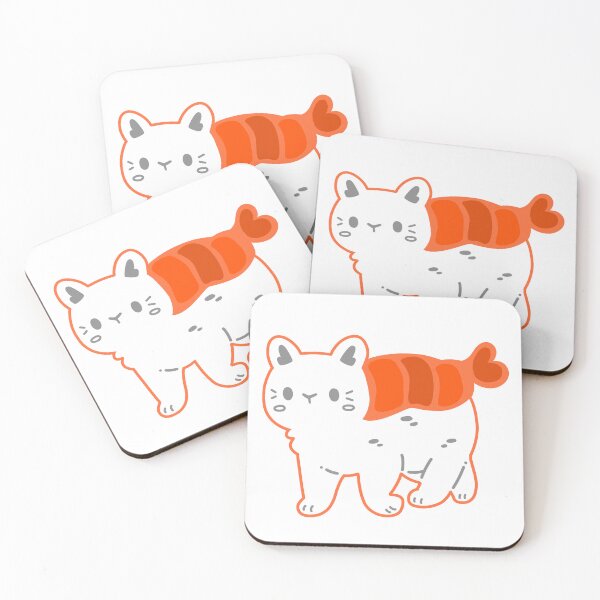Item preview, Sushi Shrimp Nigiri Cat designed and sold by Mossysplashart.