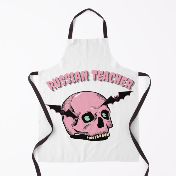 Item preview, russian teacher halloween skull designed and sold by language-des.
