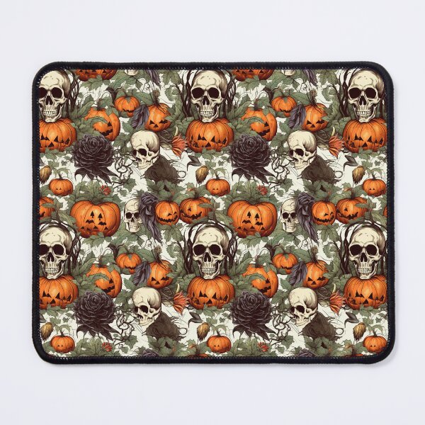 Item preview, Vintage Halloween Skulls, pumpkin and black rose pattern designed and sold by Vindbult.
