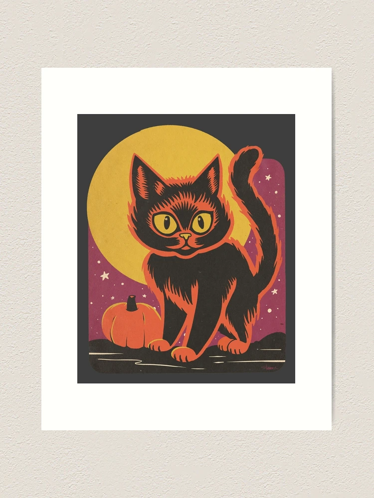「ハロウィン　キャット」油絵　原画　オリジナル　１点物　絵画 絵画 オイル ペイント アート「カラフル キャット（Sサイズ