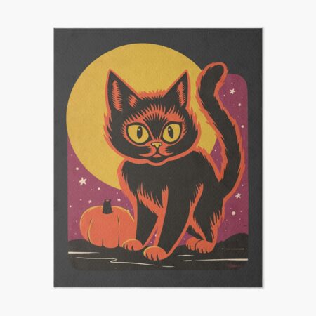 Vintage Halloween Pumpkin Scene Art Board Print for Sale by Pat