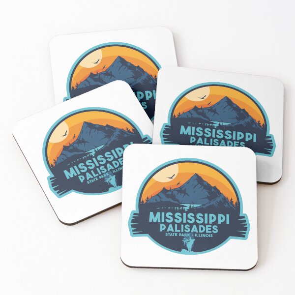 Item preview, Mississippi Palisades State Park, Illinois Souvenir Retro Vintage Sunset Badge designed and sold by mountainfad.