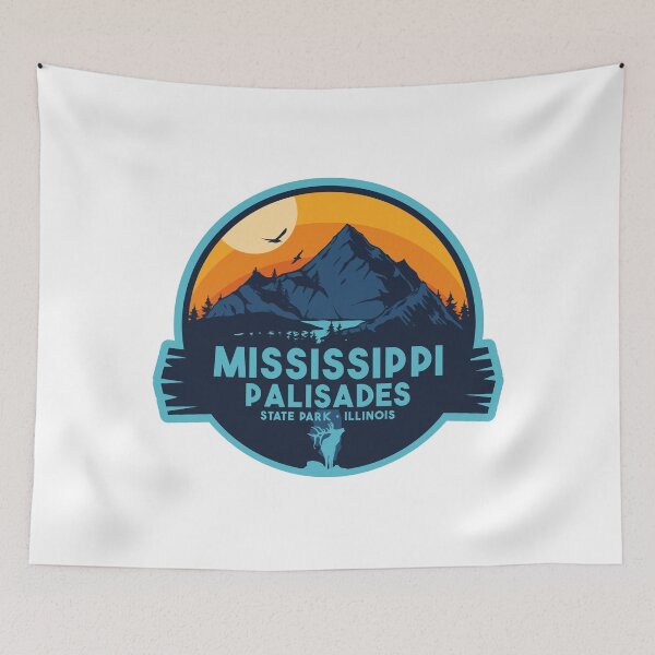 Item preview, Mississippi Palisades State Park, Illinois Souvenir Retro Vintage Sunset Badge designed and sold by mountainfad.