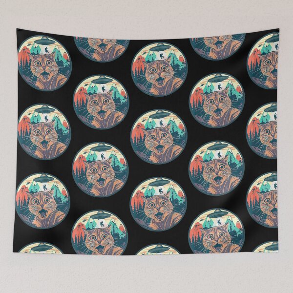 Item preview, Funny Cat Alien UFO Extraterrestrial Kittens designed and sold by ttuniques.