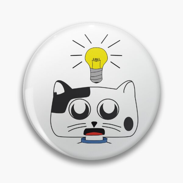 Item preview, Smart Black and White Cat with Idea designed and sold by ankromcreations.