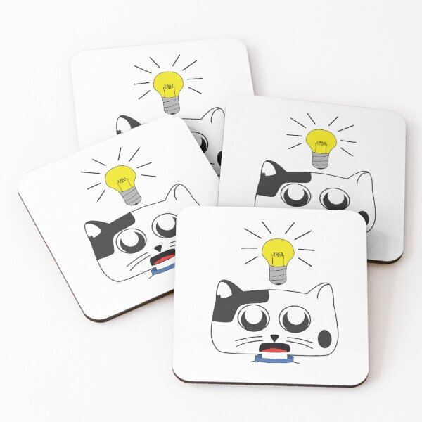 Item preview, Smart Black and White Cat with Idea designed and sold by ankromcreations.