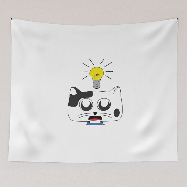Item preview, Smart Black and White Cat with Idea designed and sold by ankromcreations.