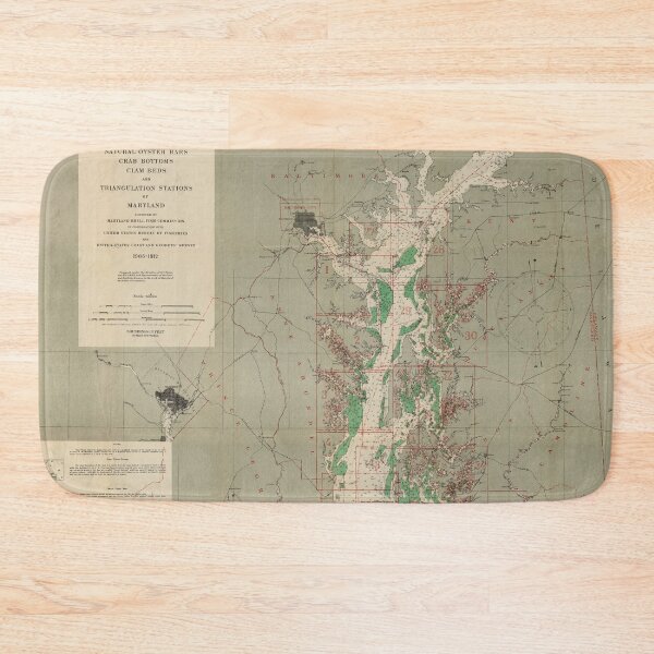 Item preview, Vintage Chesapeake Bay Shellfish Concentrations Map (1912) designed and sold by BravuraMedia.