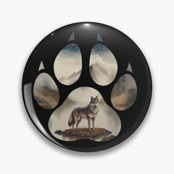 Item preview, Wolf art, outdoor, mountain, canine dog paw print, animals lovers, wolf lovers designed and sold by Collagedream.