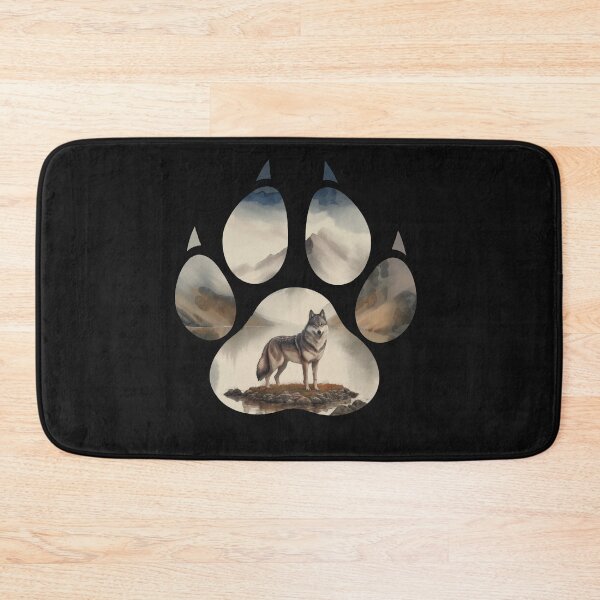 Item preview, Wolf art, outdoor, mountain, canine dog paw print, animals lovers, wolf lovers designed and sold by Collagedream.