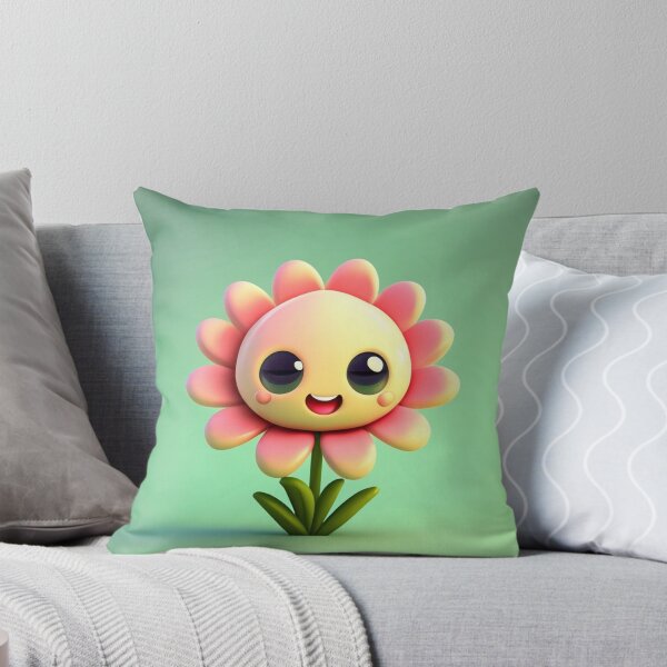 Item preview, Cute little smiling flower on green background designed and sold by FCEalin.