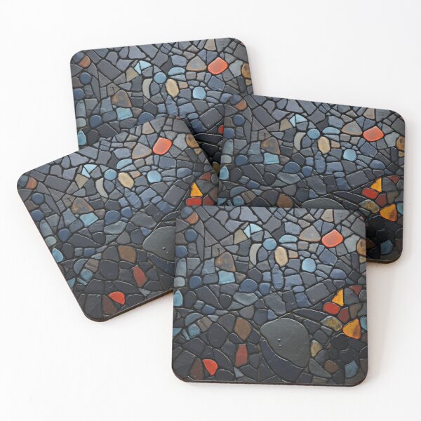 Item preview, Dark stone mosaic art print designed and sold by dcrc.