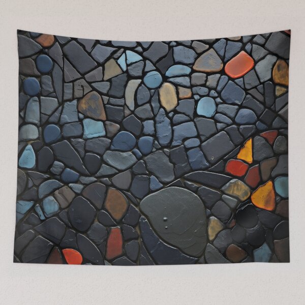 Item preview, Dark stone mosaic art print designed and sold by dcrc.