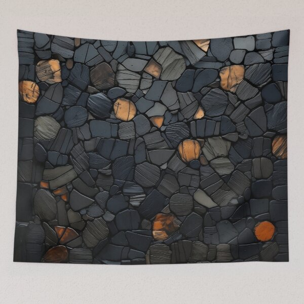 Item preview, dark stone mosaic art print designed and sold by dcrc.