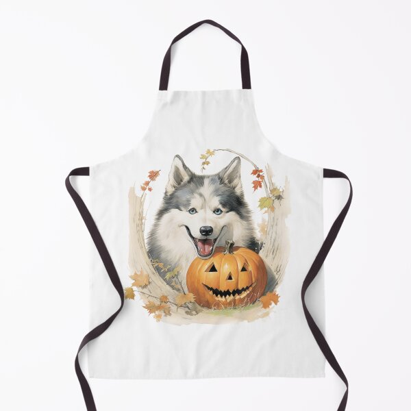 Artikelvorschau, Husky mit blauen Augen, Halloween, Kürbis entworfen und verkauft von CreativeDecorCo.