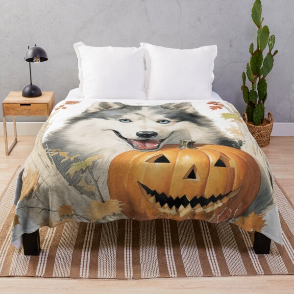 Item preview, Husky with blue eyes, Halloween, Pumpkin designed and sold by CreativeDecorCo.