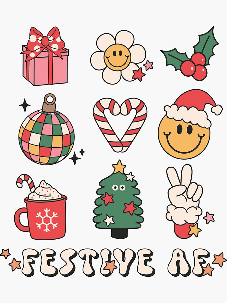 Have a sweet Christmas! - cute retro vintage christmas print Sticker for  Sale by Neehovv