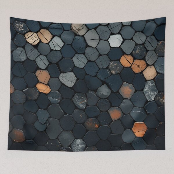 Item preview, dark stone mosaic art print designed and sold by dcrc.
