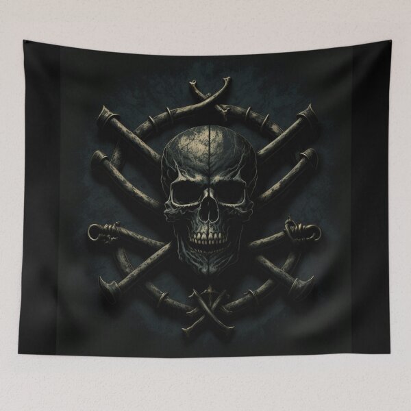 Item preview, Skull & Bones - Pirate Flag - Pirate Crest - Digital Art designed and sold by TheHappyK.