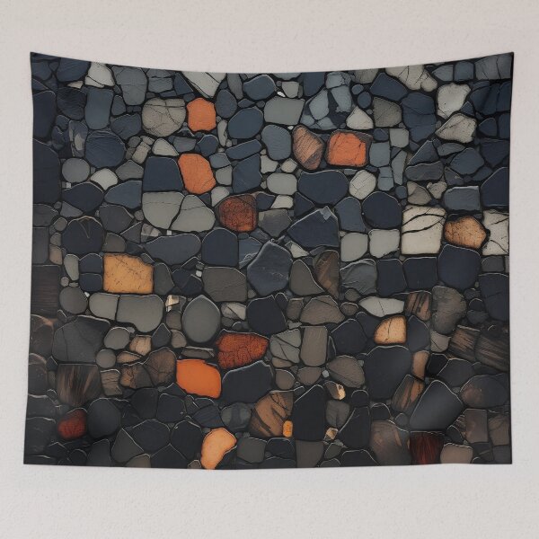 Item preview, Dark stone mosaic art print designed and sold by dcrc.