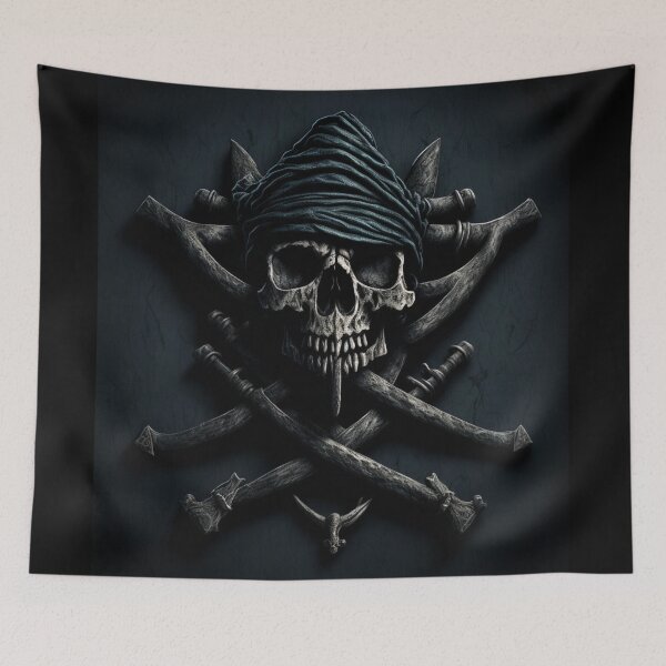 Item preview, Skull & Bones - Pirate Flag - Pirate Crest - Digital Art designed and sold by TheHappyK.