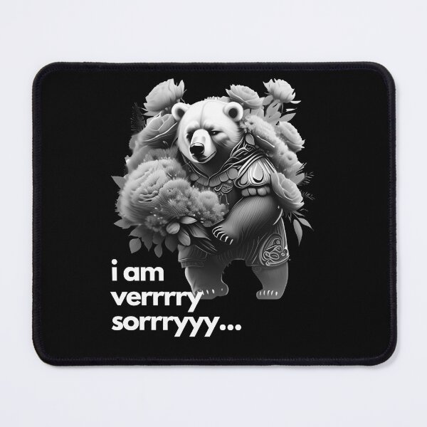 Item preview, I am sorry - BEAR WITH FLOWERS 1 BLACK AND WHITE designed and sold by justyna-s28.
