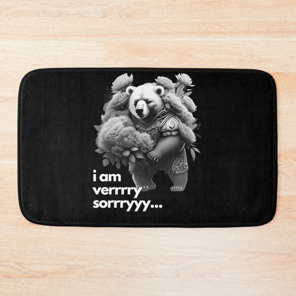 Item preview, I am sorry - BEAR WITH FLOWERS 1 BLACK AND WHITE designed and sold by justyna-s28.