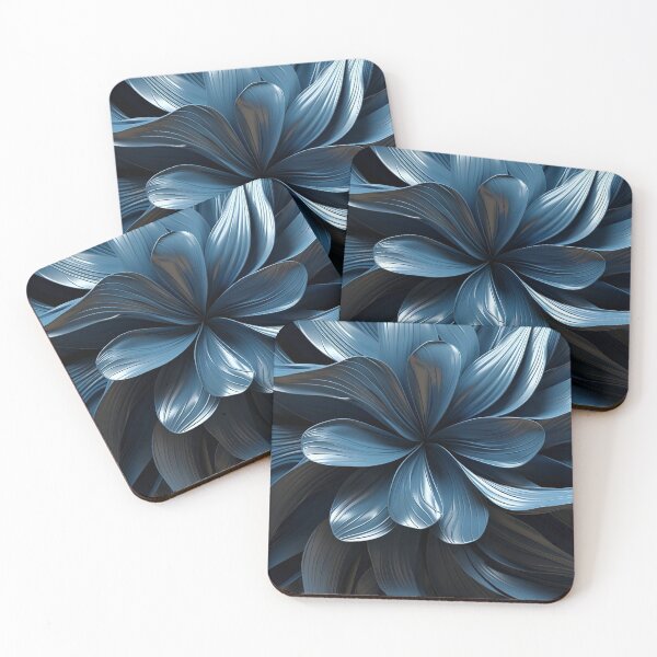 Item preview, Blue gray abstract floral design designed and sold by dcrc.