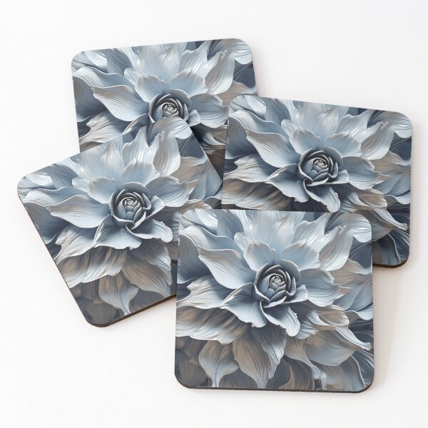 Item preview, Blue gray abstract floral design designed and sold by dcrc.