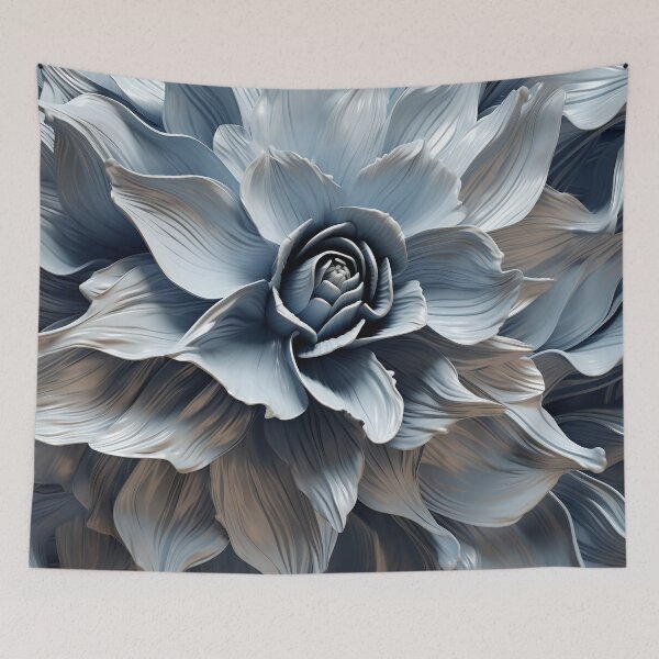 Item preview, Blue gray abstract floral design designed and sold by dcrc.