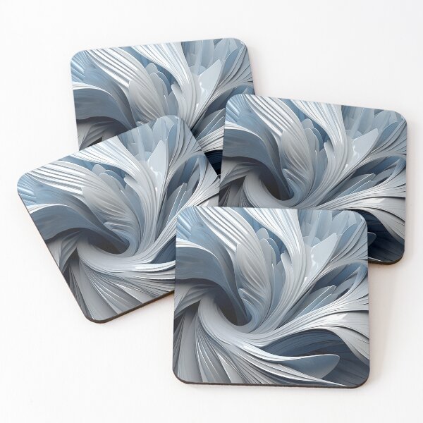 Item preview, blue gray abstract floral design designed and sold by dcrc.