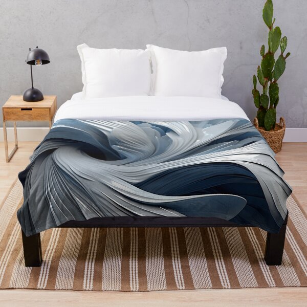 Item preview, blue gray abstract floral design designed and sold by dcrc.