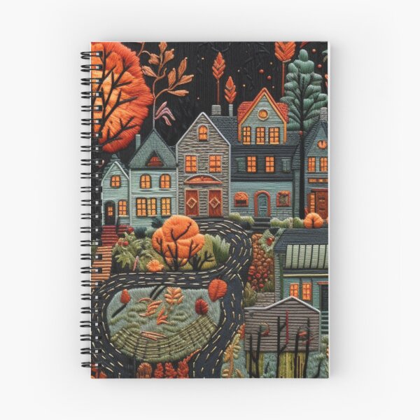 Item preview, Fall Night Town Embroidered designed and sold by YourGrowth.