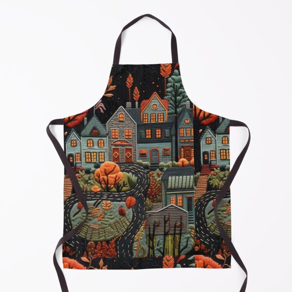 Item preview, Fall Night Town Embroidered designed and sold by YourGrowth.