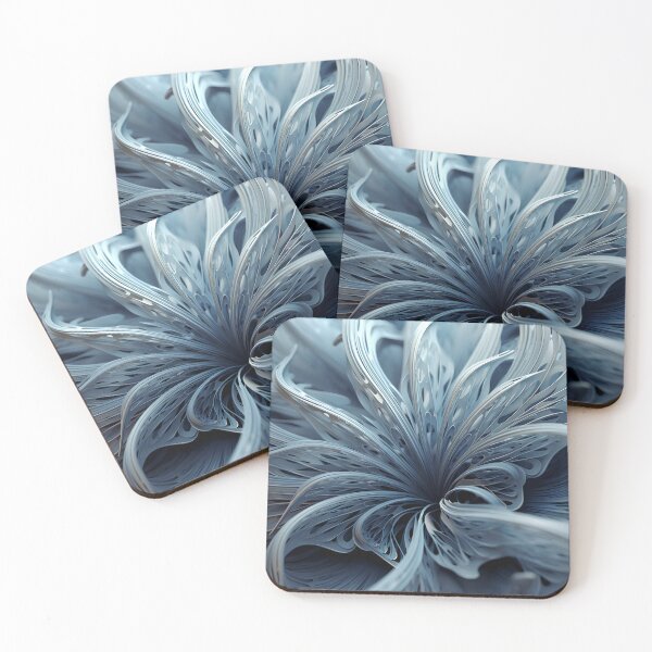 Item preview, blue gray abstract floral design designed and sold by dcrc.
