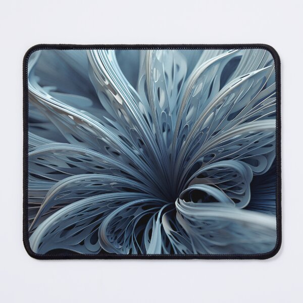 Item preview, blue gray abstract floral design designed and sold by dcrc.