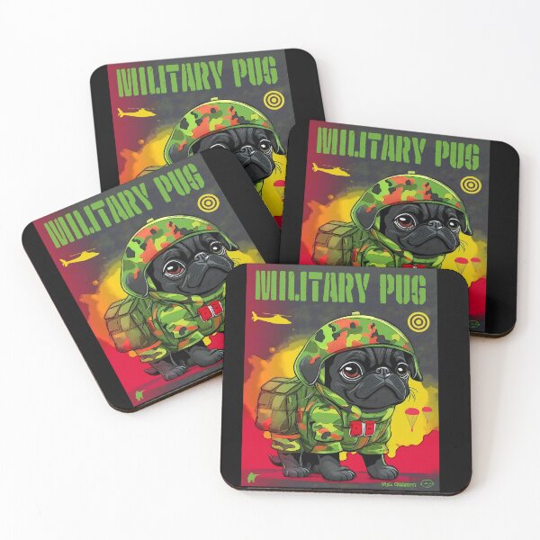 Item preview, Pug in the Military 8 designed and sold by RedBluffTraders.
