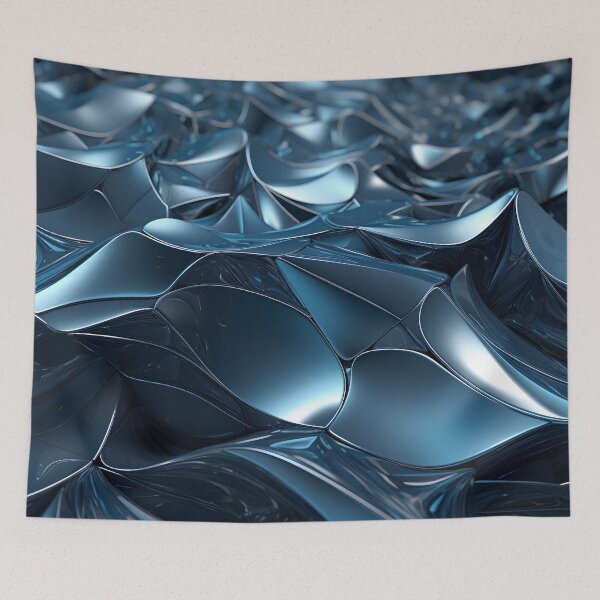 Item preview, blue gray abstract floral design designed and sold by dcrc.