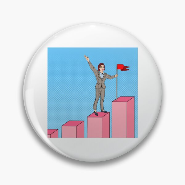 Item preview, Pop Art Business Woman with Flag on the Top of the Chart. designed and sold by HuynhJay.