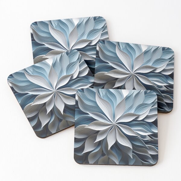 Item preview, blue gray abstract floral design designed and sold by dcrc.